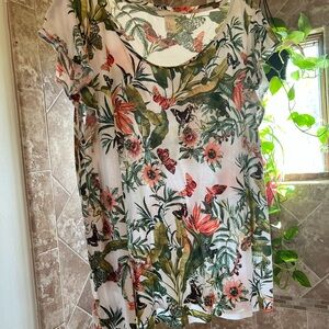 H&M Multicolor Floral and Butterfly Blouse